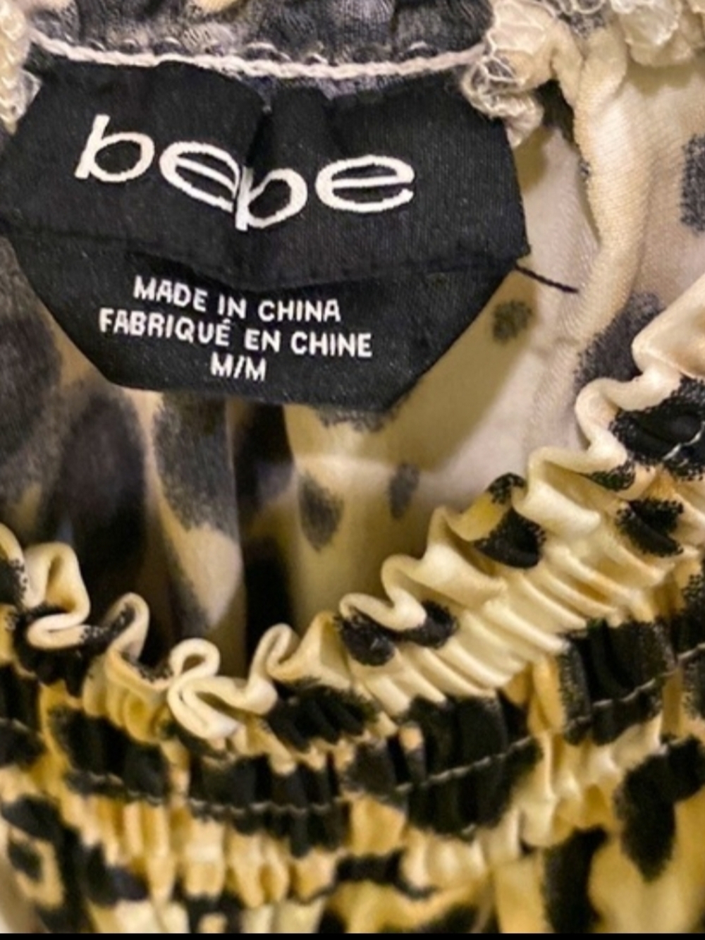 bebe Black and White Leopard Print Romper - Picture 4 of 5